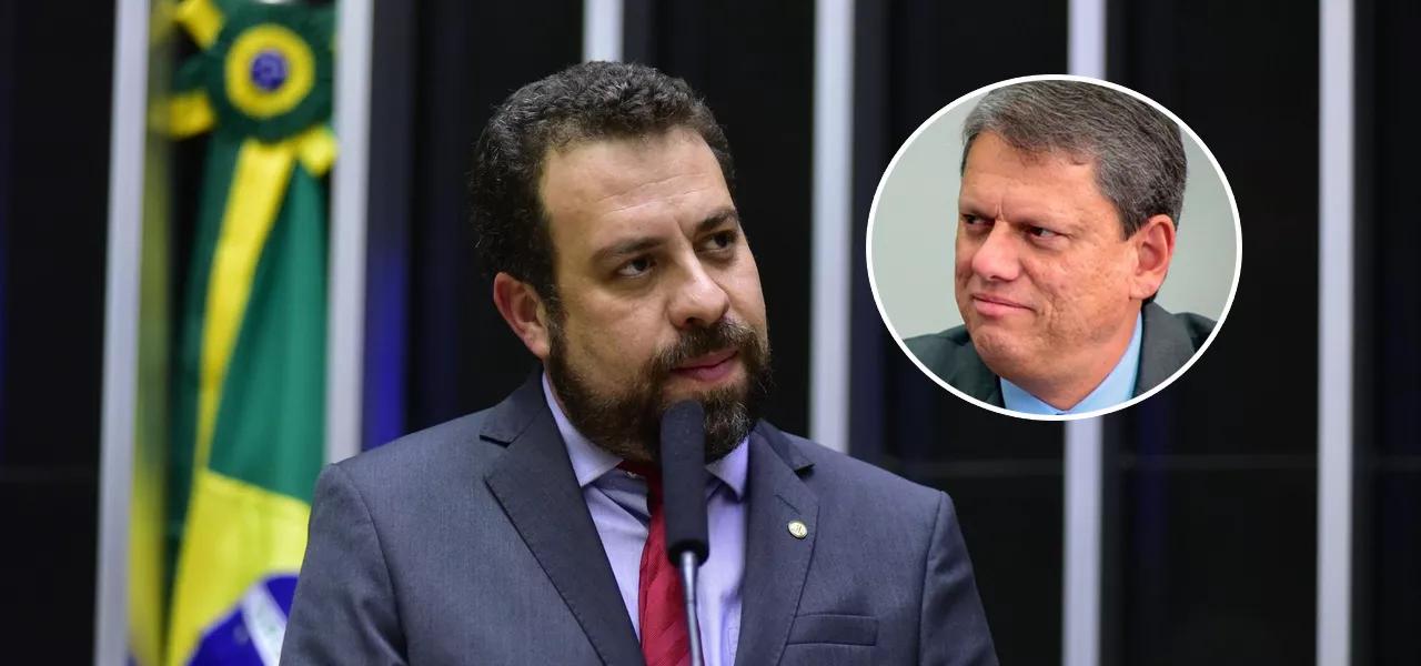 Guilherme Boulos (mais destaque) e Tarcísio de Freitas Guilherme Boulos (mais destaque) e Tarcísio de Freitas