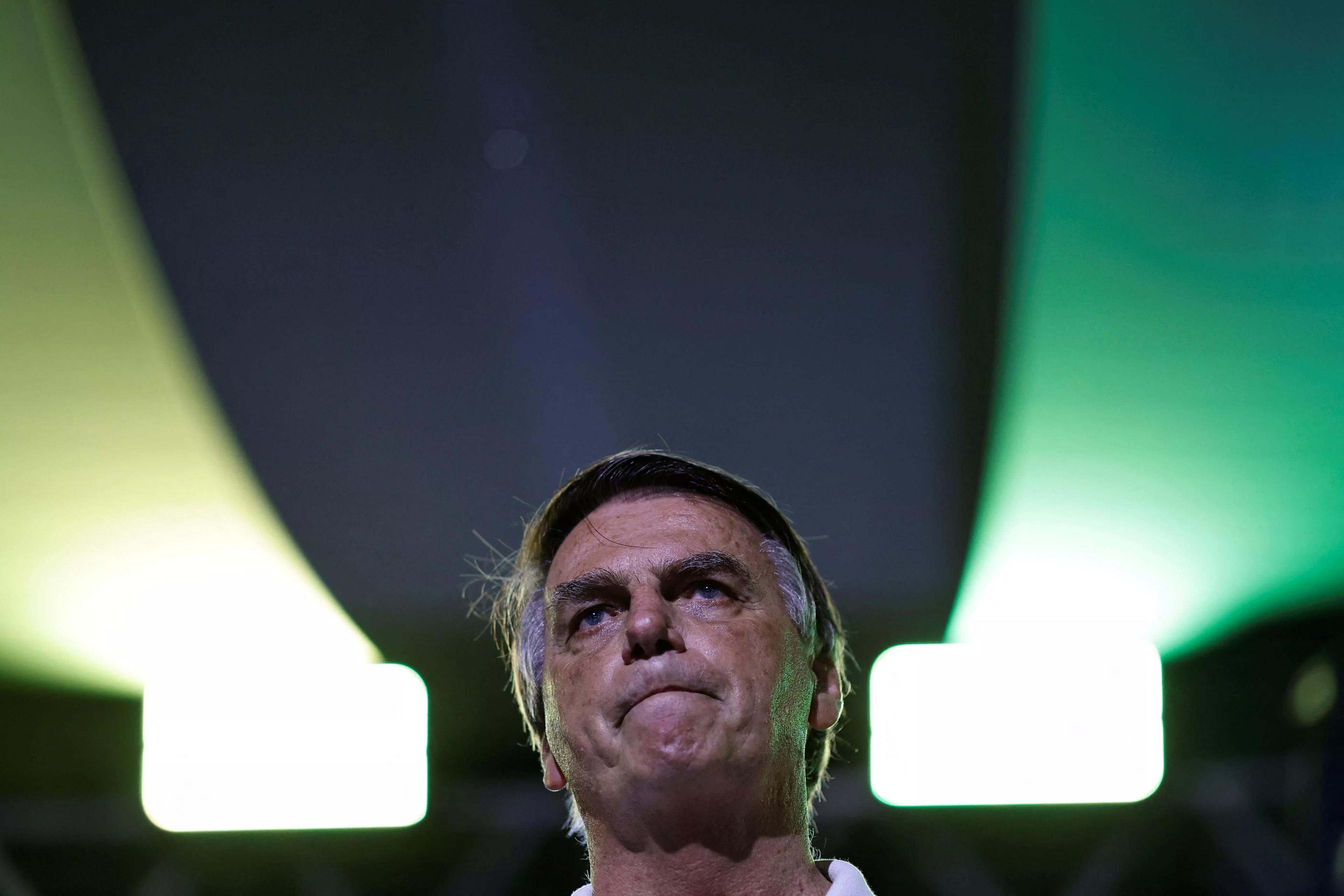 Jair Bolsonaro durante participação em evento em Goiânia, 04/04/2024