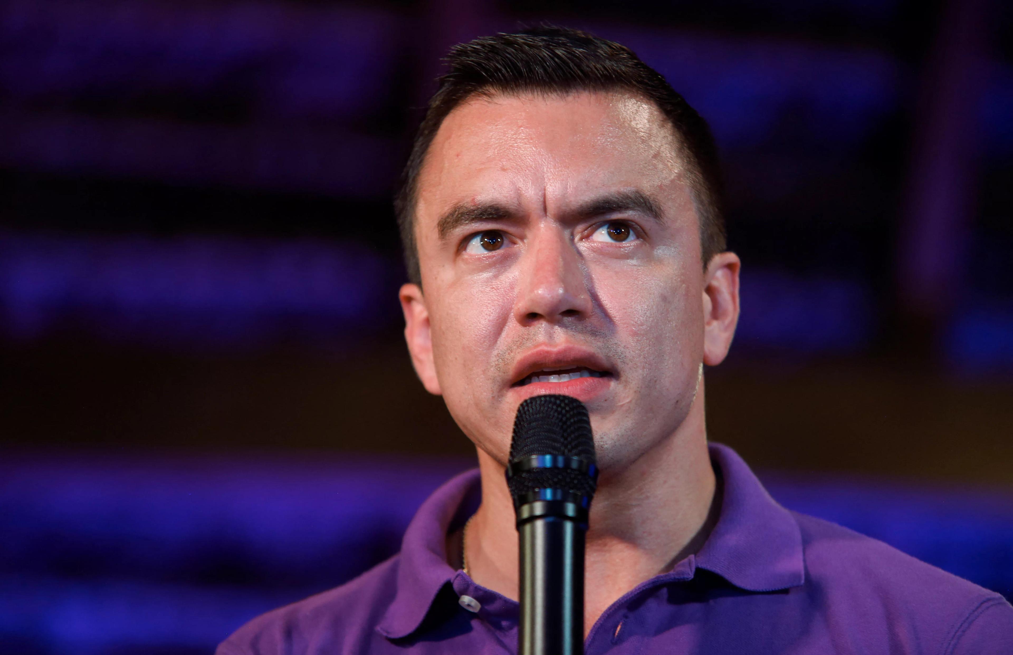 Daniel Noboa em Santa Elena, Equador - 13/4/2025 Daniel Noboa em Santa Elena, Equador - 13/4/2025