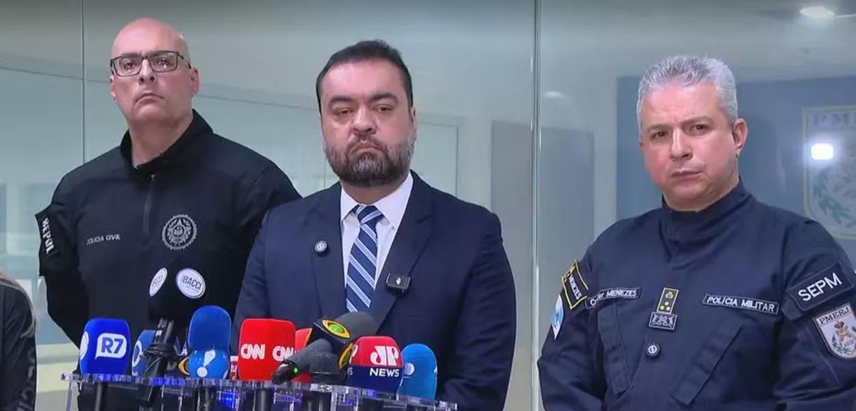 Claudio Castro em coletiva de imprensa Claudio Castro em coletiva de imprensa