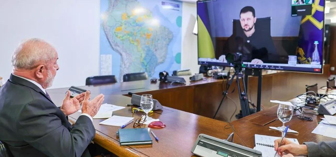 Lula e Zelensky conversam por vídeochamada. 2/3/23 Lula e Zelensky conversam por vídeochamada. 2/3/23