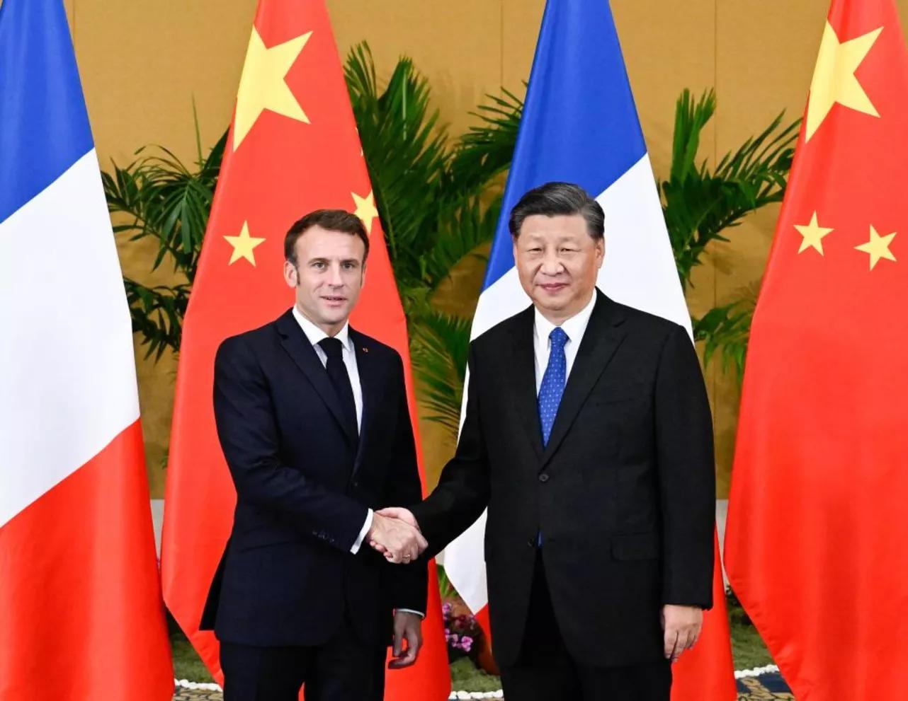 Os presidentes Macron e Xi Os presidentes Macron e Xi