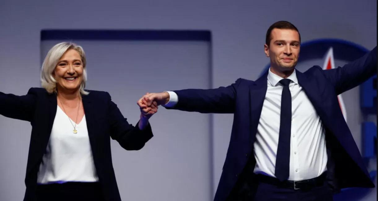 Marine Le Pen e Jordan Bardella Marine Le Pen e Jordan Bardella