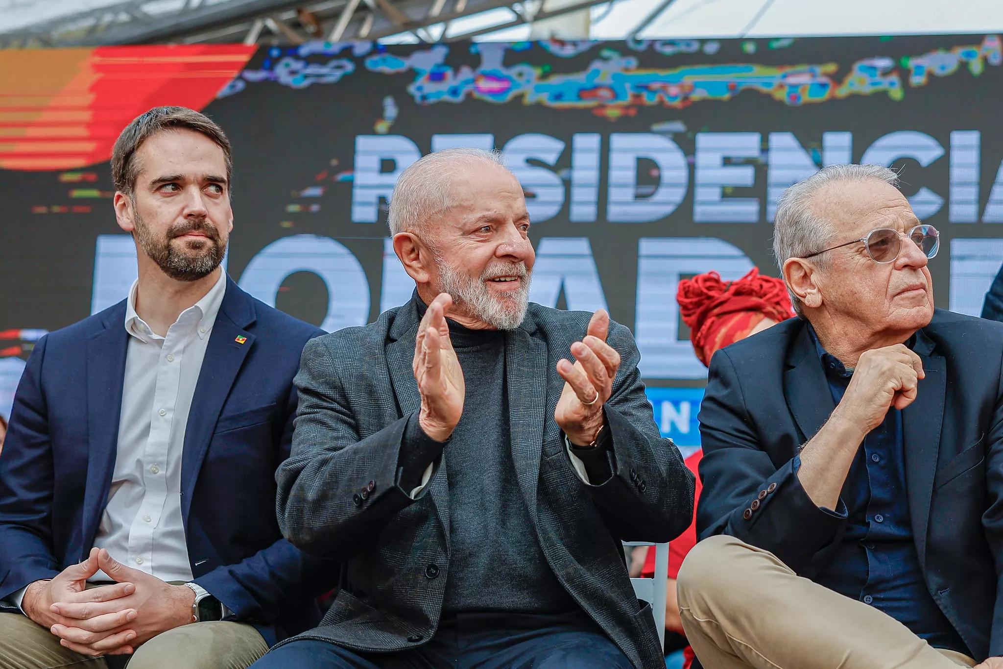 Eduardo Leite, Lula e Tarso Genro Eduardo Leite, Lula e Tarso Genro