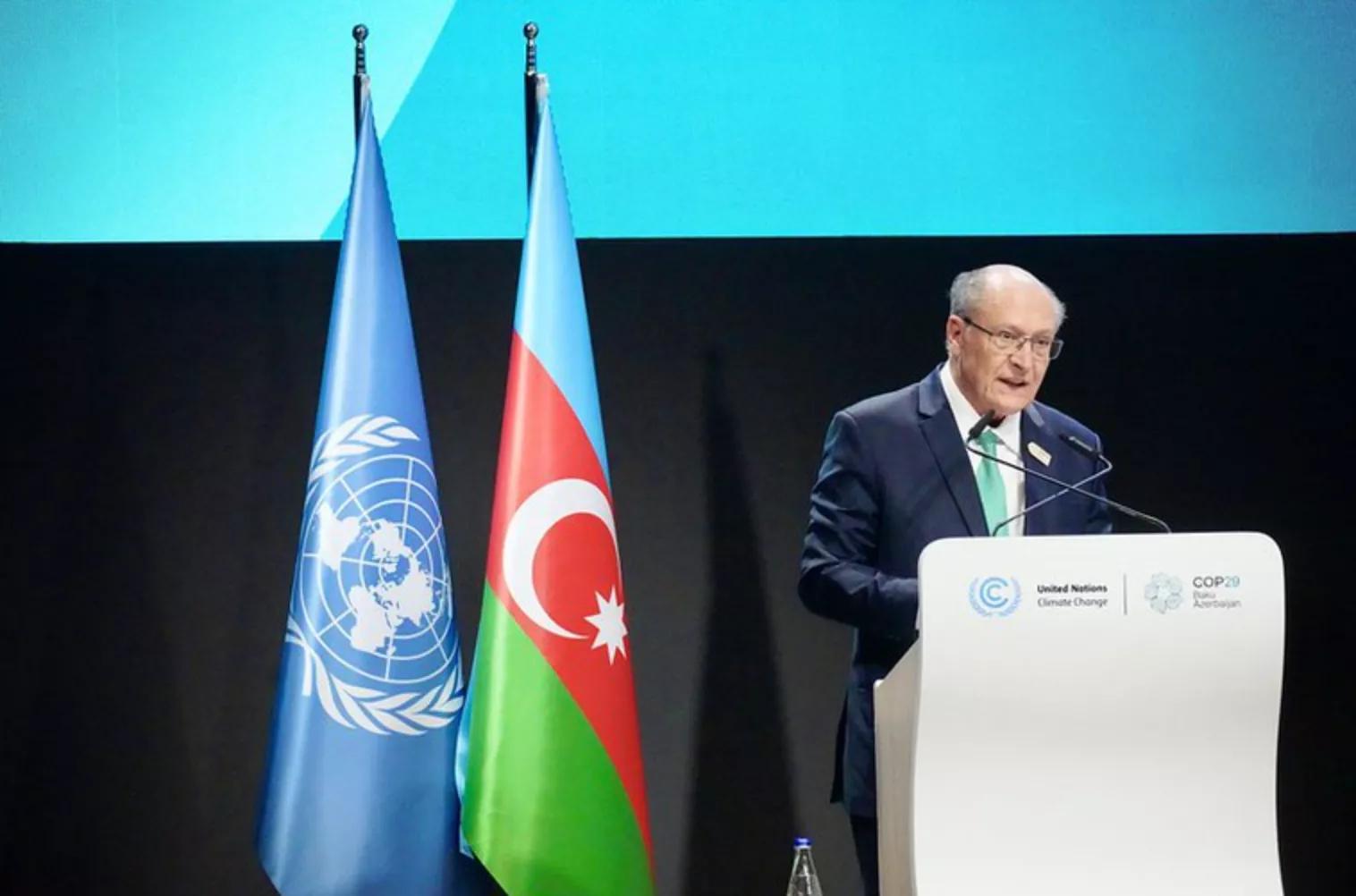 Geraldo Alckmin discursa na COP29 Geraldo Alckmin discursa na COP29