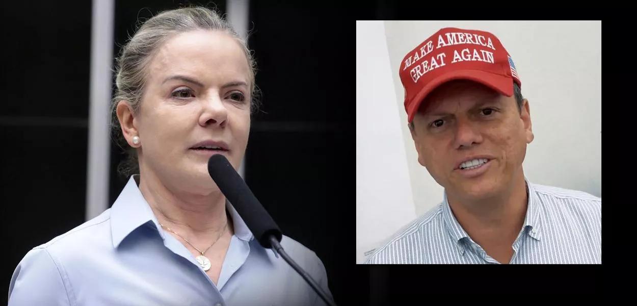 Gleisi Hoffmann e Tarcísio de Freitas Gleisi Hoffmann e Tarcísio de Freitas