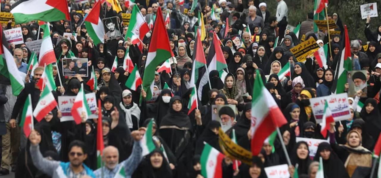 Manifestação pró-Palestina em Teerã, Irã Manifestação pró-Palestina em Teerã, Irã