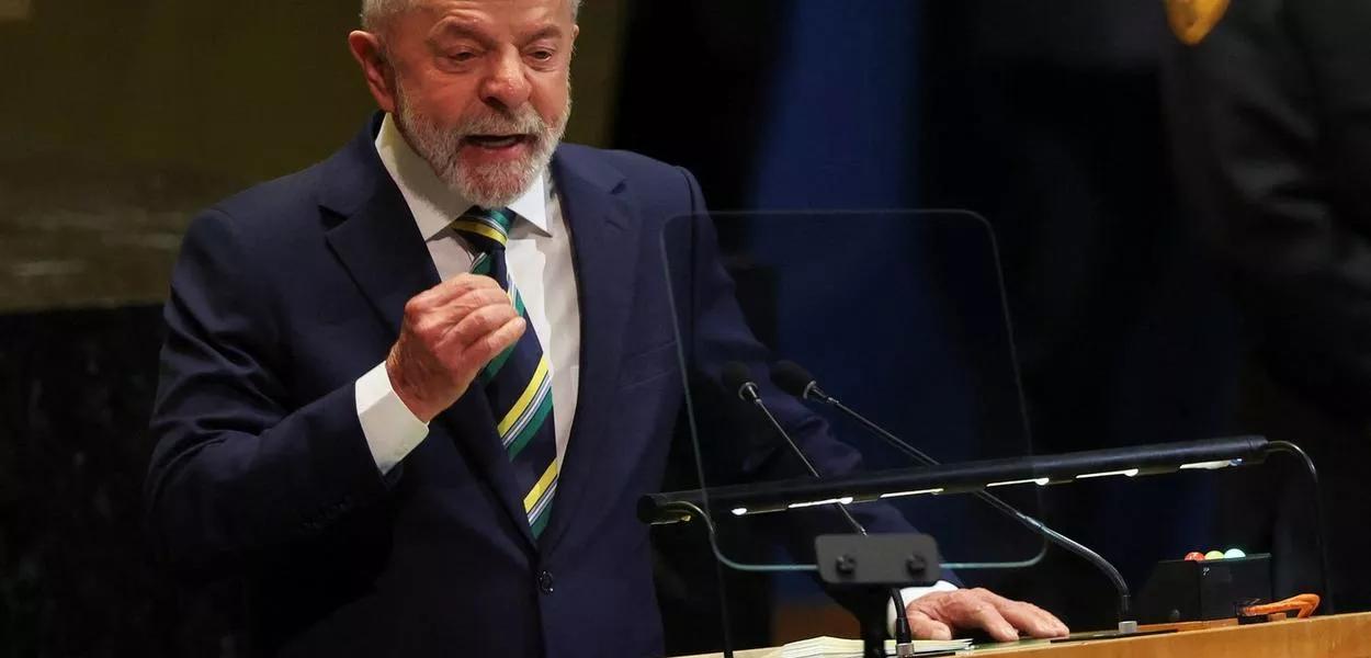 Presidente Lula em discurso na ONU
23/9/2025 REUTERS/Shannon Stapleton Presidente Lula em discurso na ONU
23/9/2025 REUTERS/Shannon Stapleton