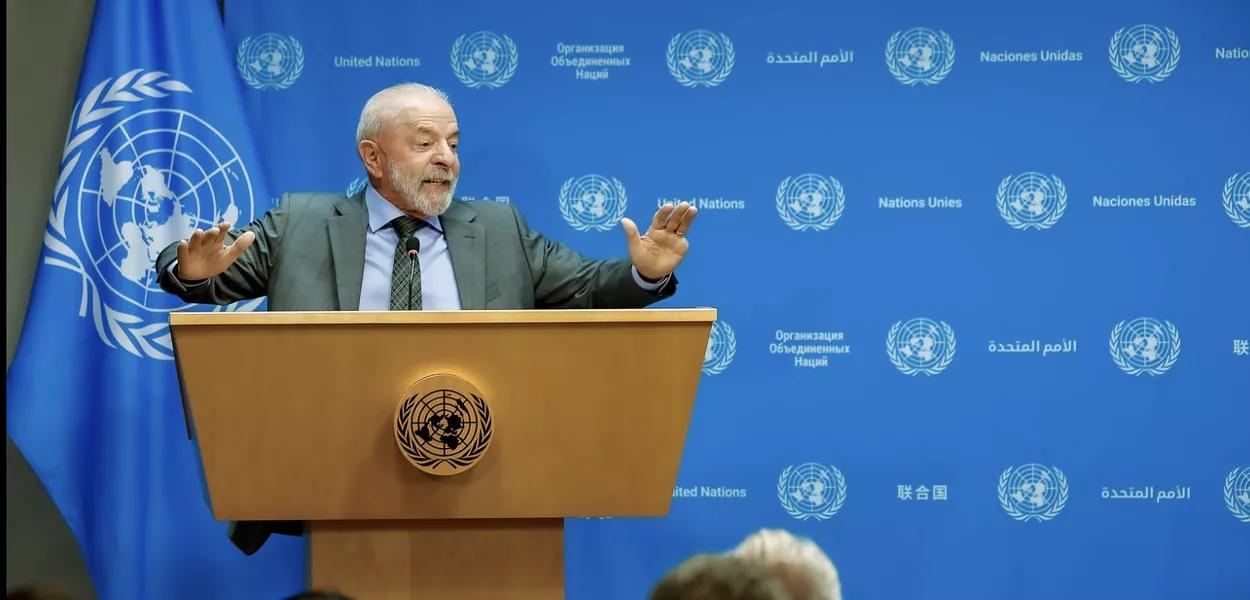 Lula em coletiva de imprensa na ONU, Nova York, EUA, 24 de setembro de 2025 Lula em coletiva de imprensa na ONU, Nova York, EUA, 24 de setembro de 2025