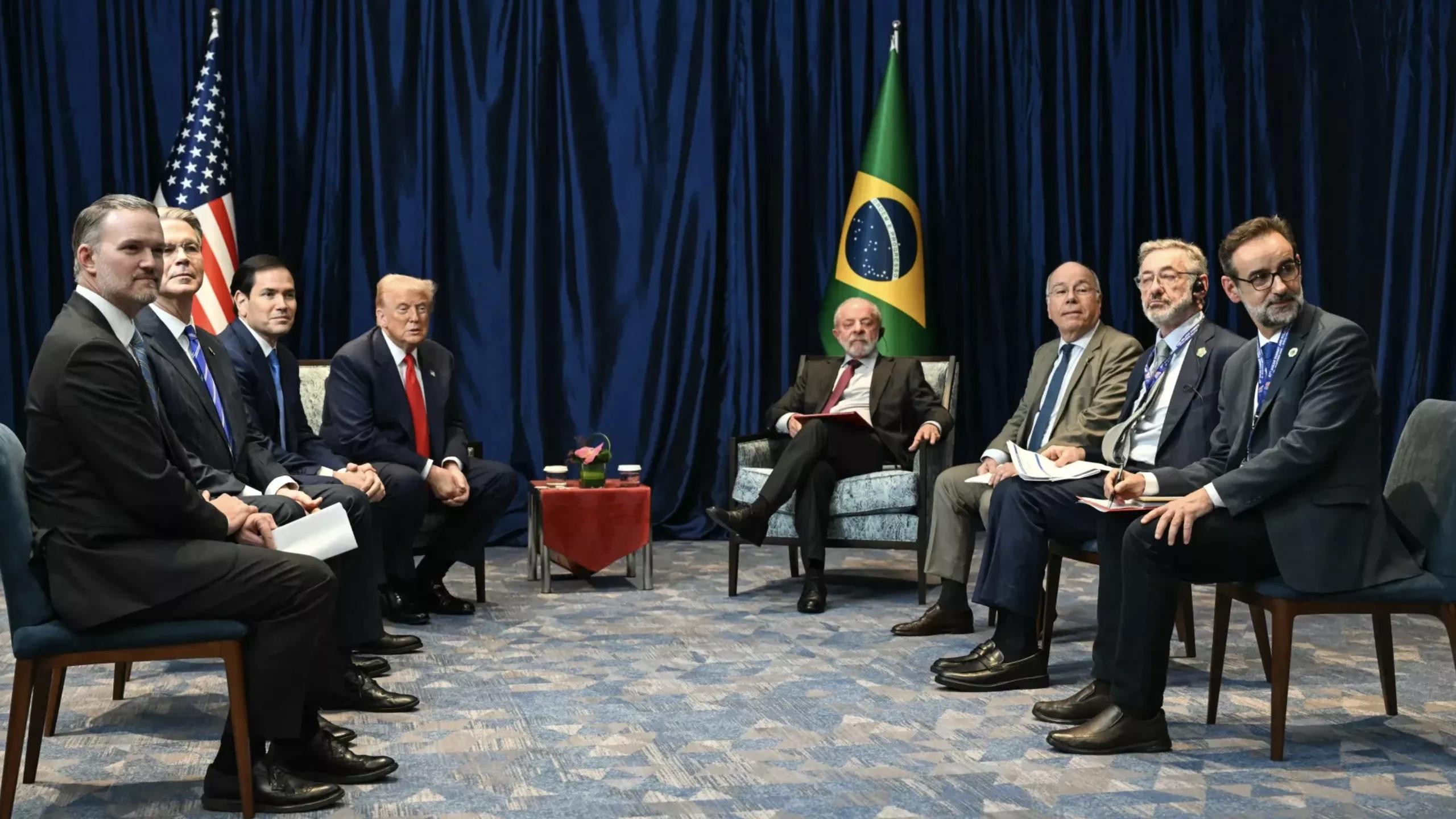 26 de outubro de 2025 - Os presidentes Luiz Inácio Lula da Silva e Donald Trump (Estados Unidos) se encontram em Kuala Lumpur, na Malásia 26 de outubro de 2025 - Os presidentes Luiz Inácio Lula da Silva e Donald Trump (Estados Unidos) se encontram em Kuala Lumpur, na Malásia