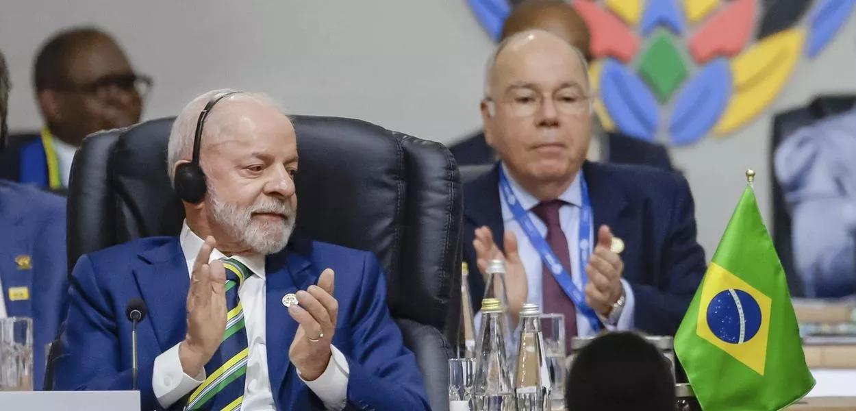 Presidente da República Luiz Inácio Lula da Silva, durante a Sessão de Abertura da Cúpula de Líderes do G20. Presidente da República Luiz Inácio Lula da Silva, durante a Sessão de Abertura da Cúpula de Líderes do G20.