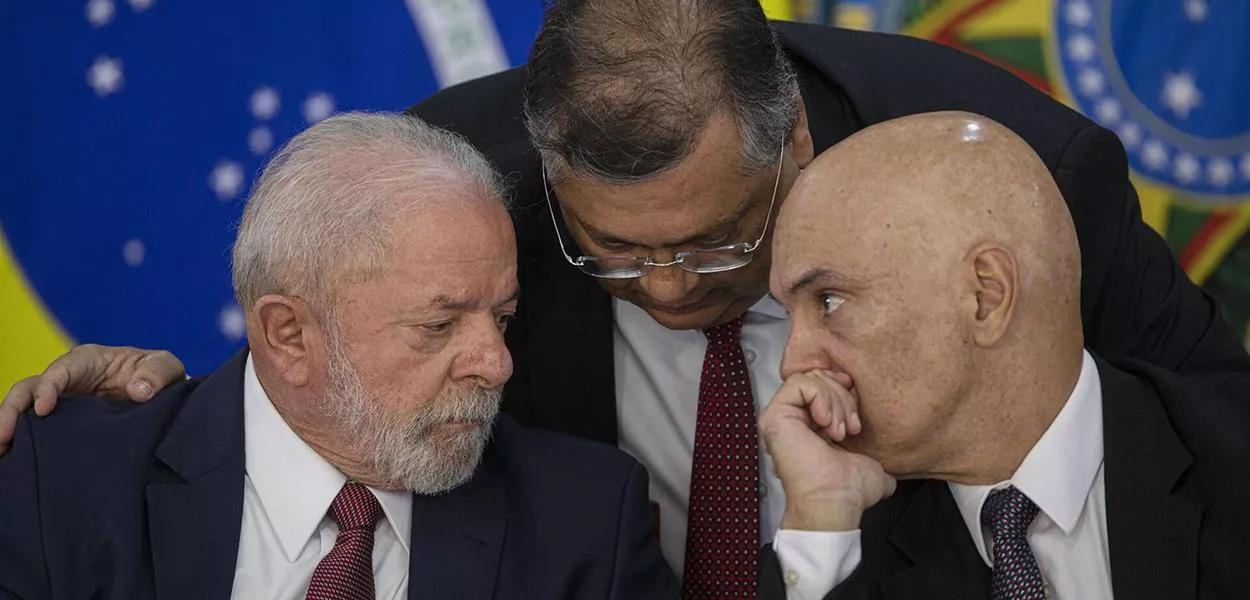Lula, Flávio Dino e Alexandre de Moraes