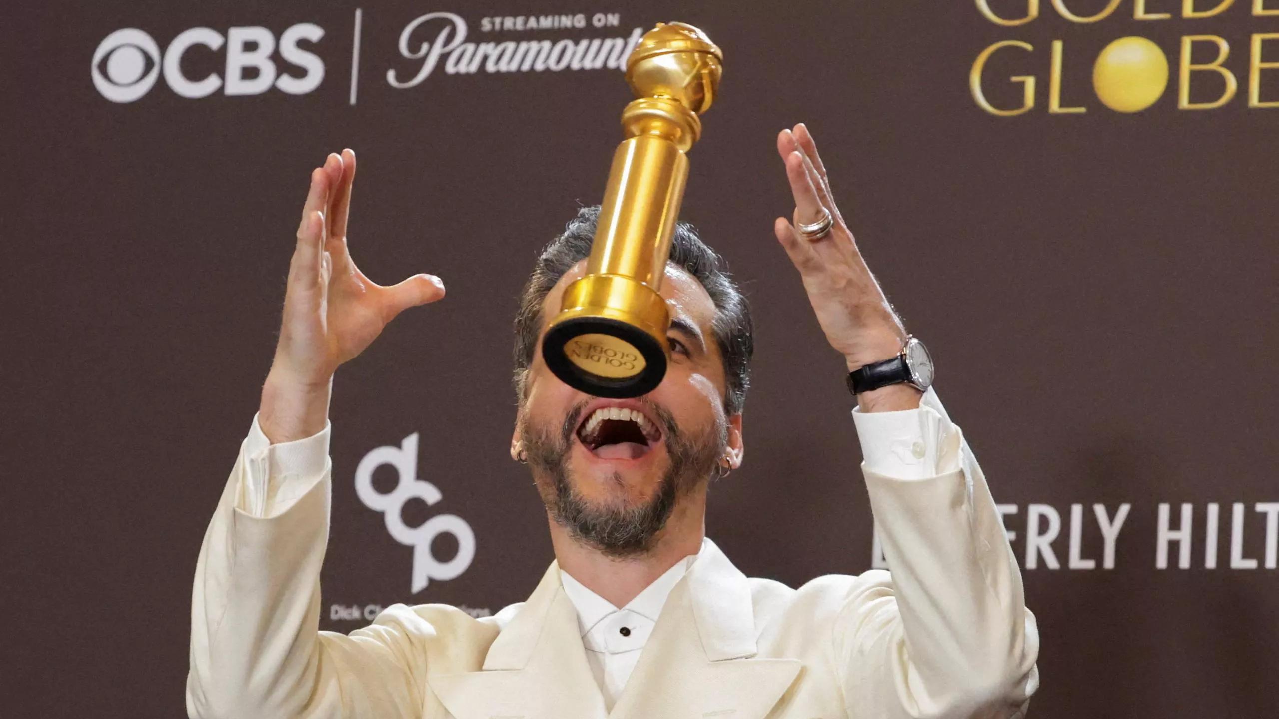 O ator Wagner Moura com Globo de Ouro de melhor ator de drama - 11/01/2026 O ator Wagner Moura com Globo de Ouro de melhor ator de drama - 11/01/2026