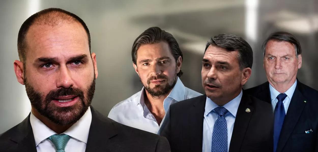 Eduardo Bolsonaro, Daniel Vorcaro, Flávio e Jair Bolsonaro Eduardo Bolsonaro, Daniel Vorcaro, Flávio e Jair Bolsonaro
