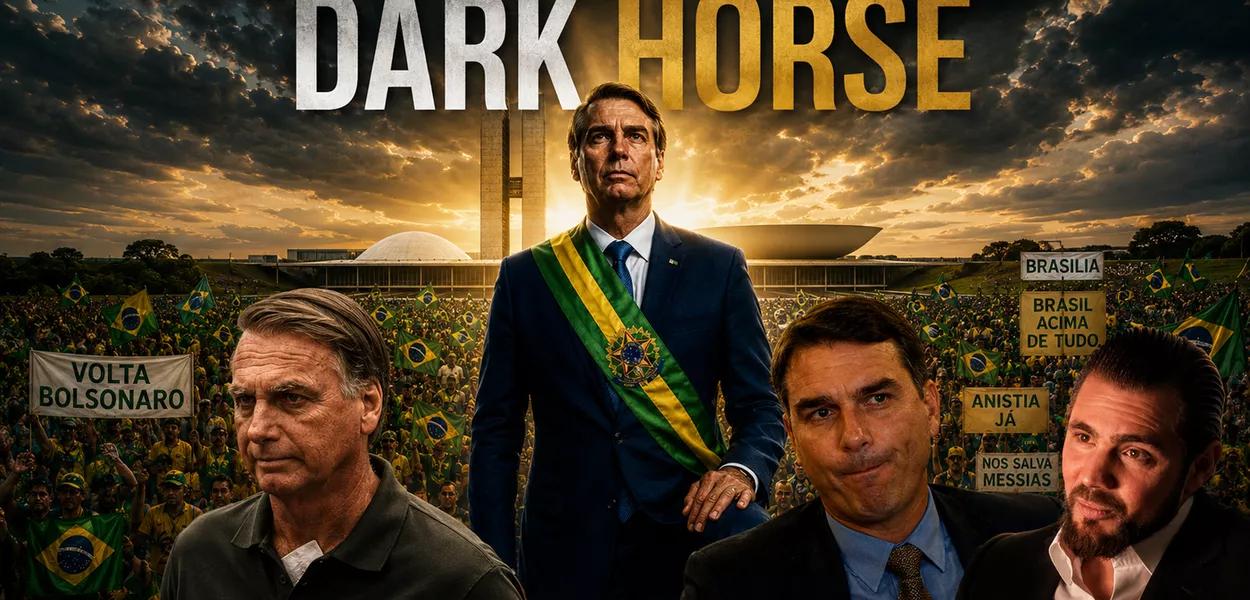 Cartaz do filme Dark Horse- Jair Bolsonaro-Flávio Bolsonaro-Daniel Vorcaro Cartaz do filme Dark Horse- Jair Bolsonaro-Flávio Bolsonaro-Daniel Vorcaro