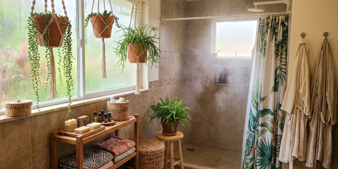 As suculentas pendentes aproveitam o vapor natural do ambiente para se desenvolverem em cascata com muita elegância.