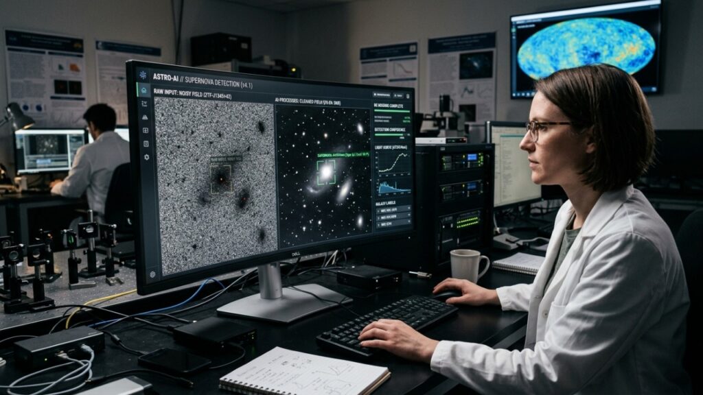 Uma IA criada por times da Itália e da Espanha consegue tirar até quatro vezes mais dados cosmológicos de supernovas apenas usando fotos, bem antes da chegada de muitas informações do observatório Vera C Rubin