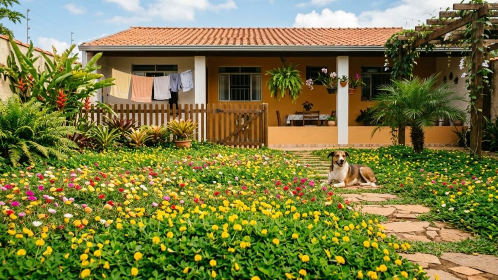 A escolha de plantas não tóxicas e resilientes garante um jardim florido, colorido e seguro para o convívio com os cães.