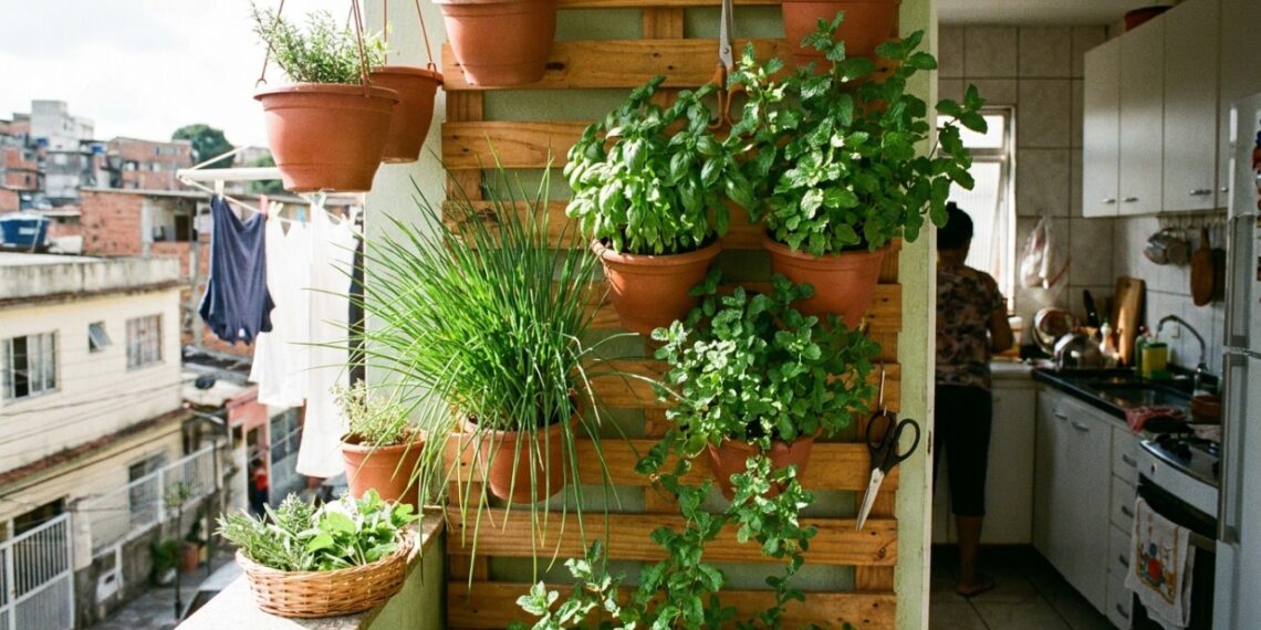 A escolha correta de locais com boa incidência de luminosidade natural garante o desenvolvimento pleno de plantas e temperos em vasos compactos.