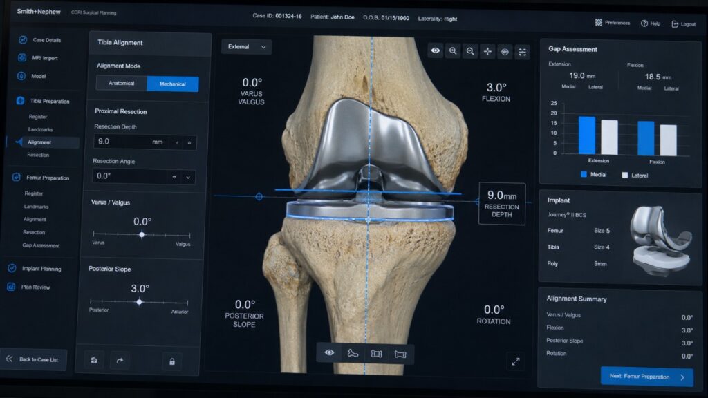 Robô planeja cirurgia nos mínimos detalhes e guia a mão do cirurgião: clínica atinge 50 próteses de joelho e quadril com precisão quase total
