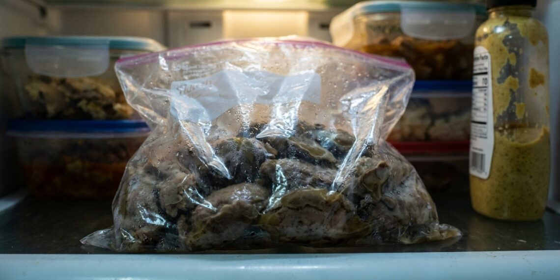 Não está gelado o bastante e sim guardado errado: a carne crua num saco plástico pode transformar sua geladeira no local onde o frescor começa a acabar