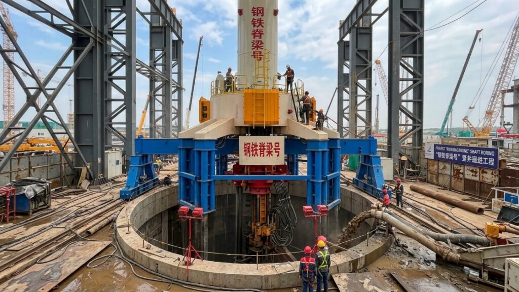 A China lançou a primeira perfuratriz do mundo que consegue cavar em pé até 1.000 metros de profundidade e tirar por vez o peso de dez veículos