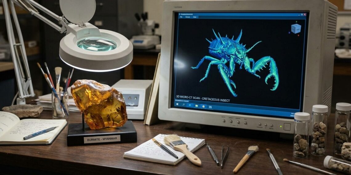 Cientistas descobrem um inseto bizarro de cem milhões de anos com garras gigantescas