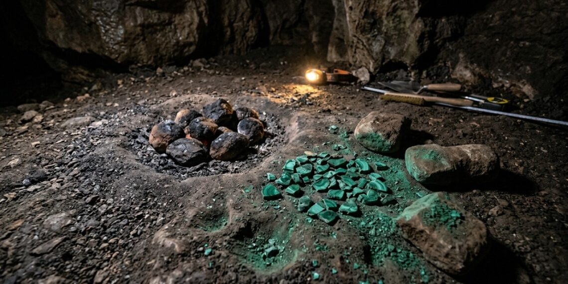 Arqueólogos acham caverna antiga em montanha cheia de mineral verde misterioso