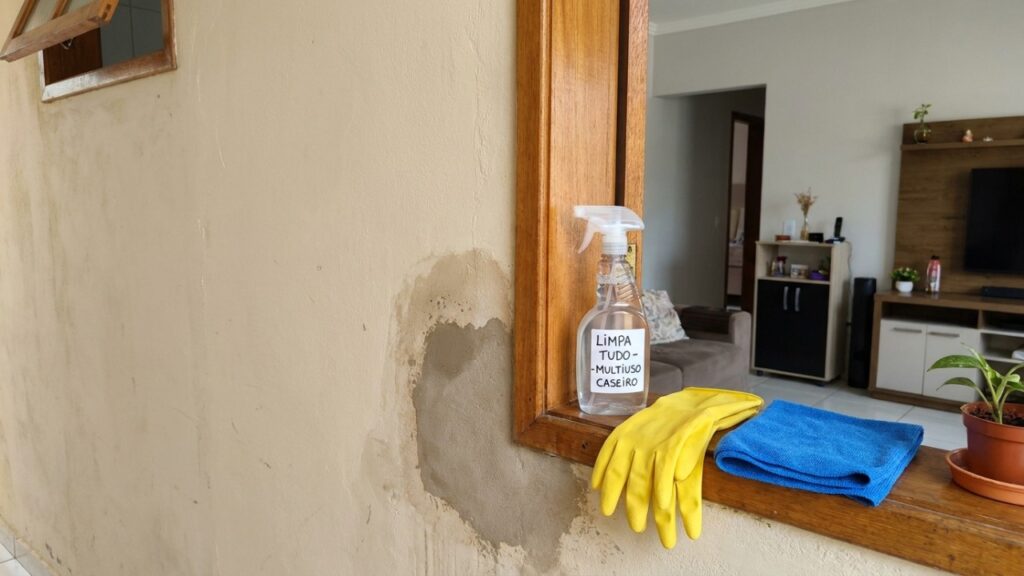 A aplicação correta da solução limpadora desintegra as colônias de fungos sem agredir a pintura original das paredes e tetos.