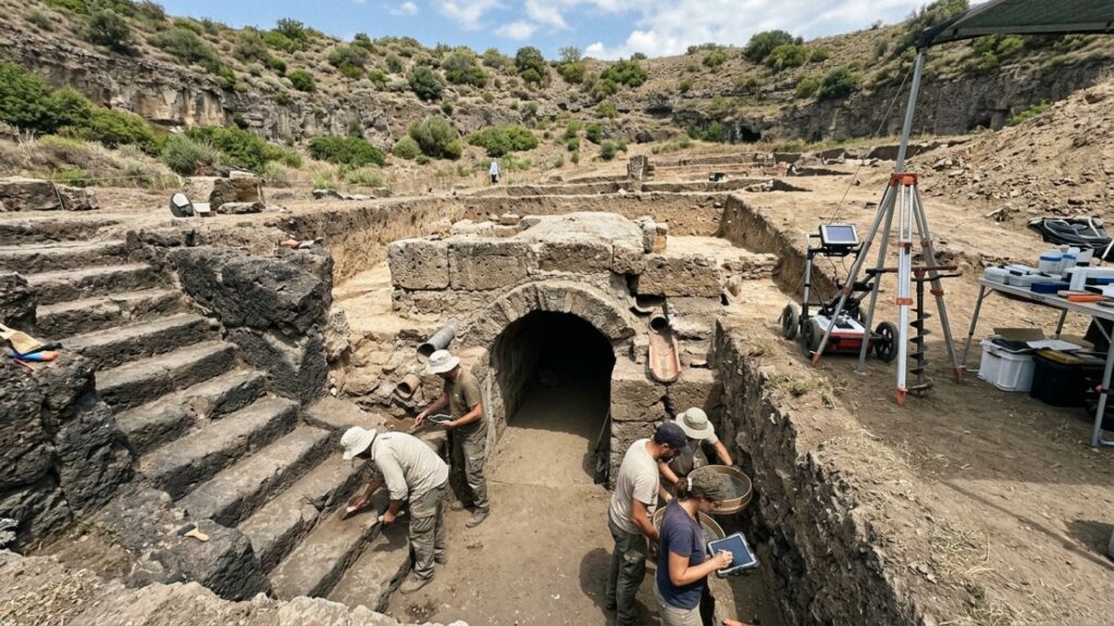 Arqueólogos encontram grande monumento de 2.250 anos embaixo de antiga cidade romana