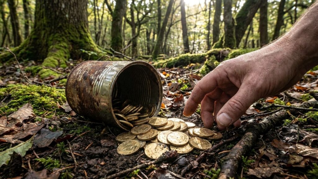 O objeto que ninguém daria atenção no bosque escondia uma fortuna de seis dígitos, porque uma lata velha de alumínio guardava ouro
