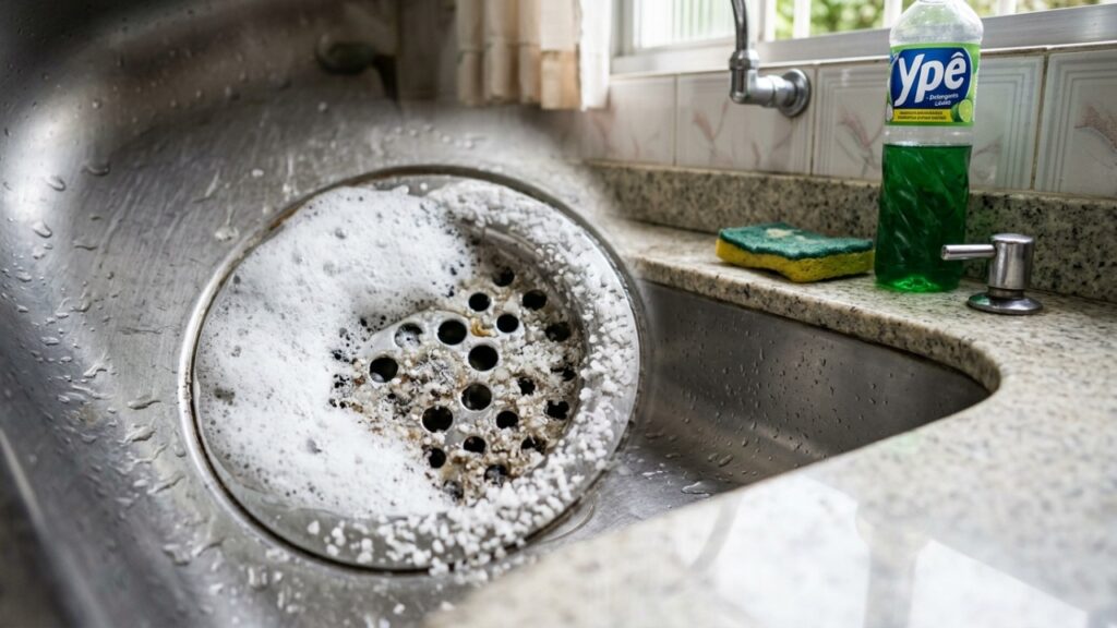 O uso de ingredientes simples da cozinha cria uma barreira física que bloqueia o oxigênio e esteriliza as tubulações residenciais.