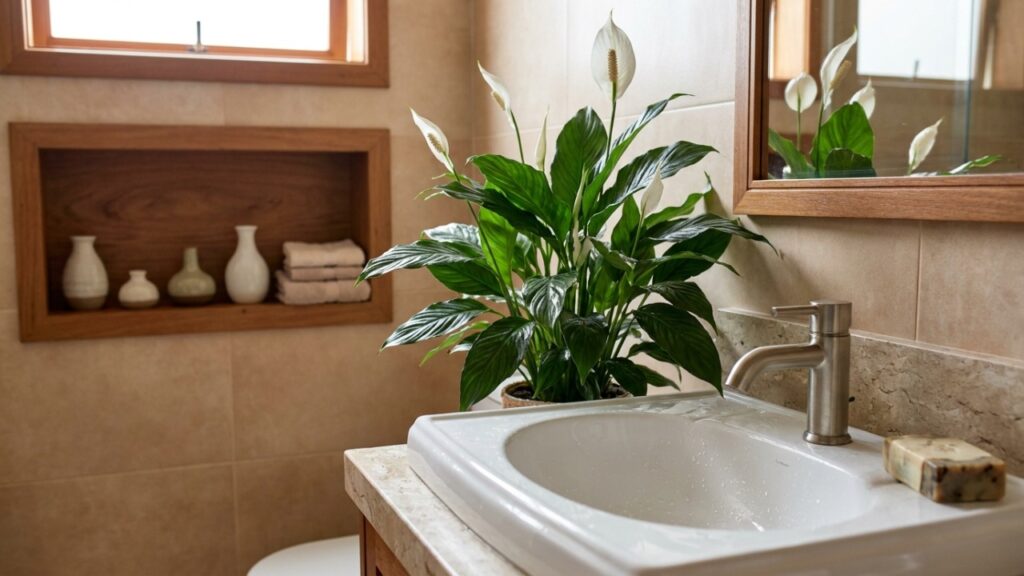 Espécies de sombra como a samambaia e o lírio-da-paz se adaptam perfeitamente à umidade e ajudam a purificar o ar do ambiente.