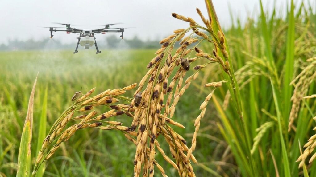 Extremadura lança uma frota de drones e aeronaves para proteger 19.000 hectares de arroz contra a praga do percevejo mais perigoso