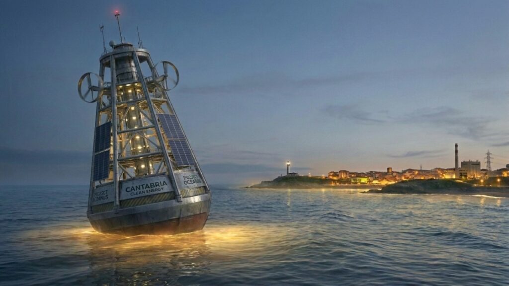 Espanha dá lição em energia marítima: boia de 14 andares de altura transforma ondas do Cantábrico em energia para residências