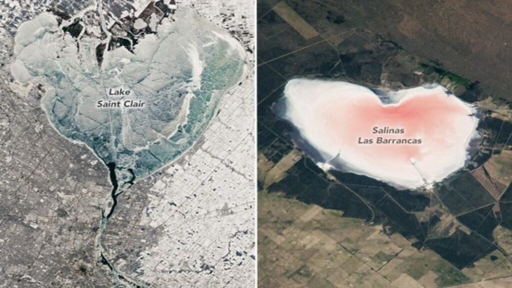 NASA detecta "coração rosa" na Argentina a partir da ISS e, por trás da imagem, há um negócio de 300 mil toneladas de sal por ano