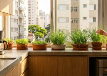 O cultivo de cebolinha em apartamentos otimiza o espaço da cozinha e garante temperos frescos sempre à disposição para as receitas diárias.