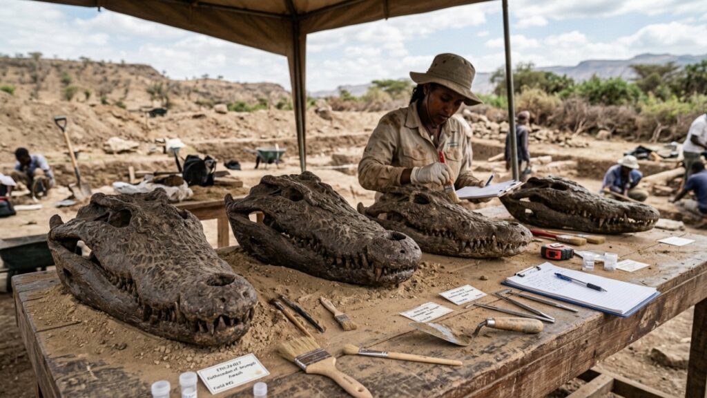 Cientistas descobrem crocodilo gigante aterrorizante que caçava ancestrais humanos