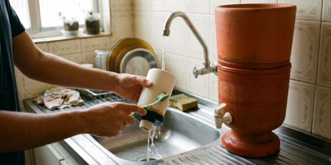 Como limpar corretamente um filtro de barro