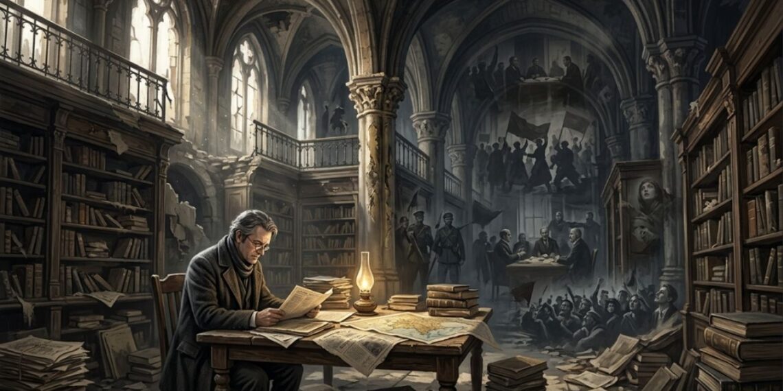 Frase do dia da Filosofia Política: "Aqueles que não conseguem lembrar o passado estão condenados a repeti-lo" - a reflexão de George Santayana sobre a memória da sociedade, amnésia coletiva e os ciclos de erros da humanidade