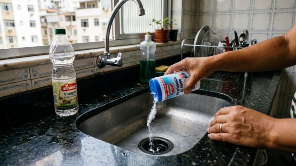 Mais eficaz do que venenos em gel! Baratas desaparecem dos ralos com 3 métodos usando vinagre e bicarbonato revelados por sanitaristas
