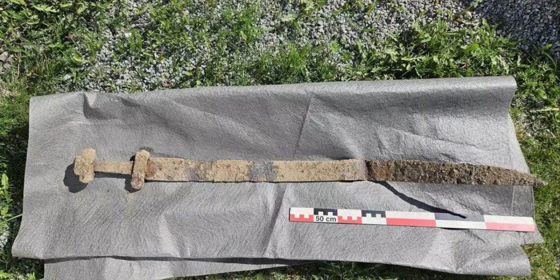 Menino de 6 anos encontra espada viking de 1.300 anos durante excursão escolar