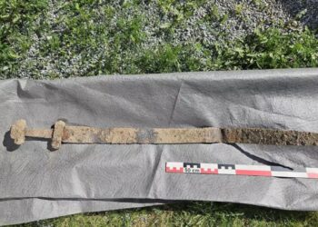 Menino de 6 anos encontra espada viking de 1.300 anos durante excursão escolar