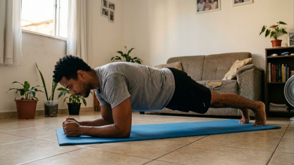 Por quantos segundos deve durar a prancha abdominal para fortalecer adequadamente o abdômen, os glúteos e os ombros?