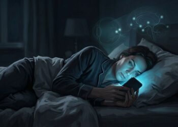 Que efeitos o uso do celular no escuro antes de dormir causa na retina e também na glândula pineal?