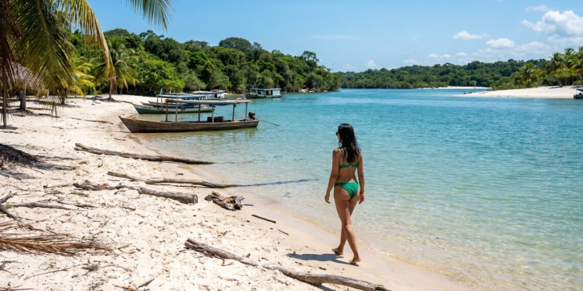 O Caribe Amazônico que aparece e some no Tapajós: a vila de 6 mil moradores reconhecida pela imprensa britânica entre as mais belas praias do Brasil