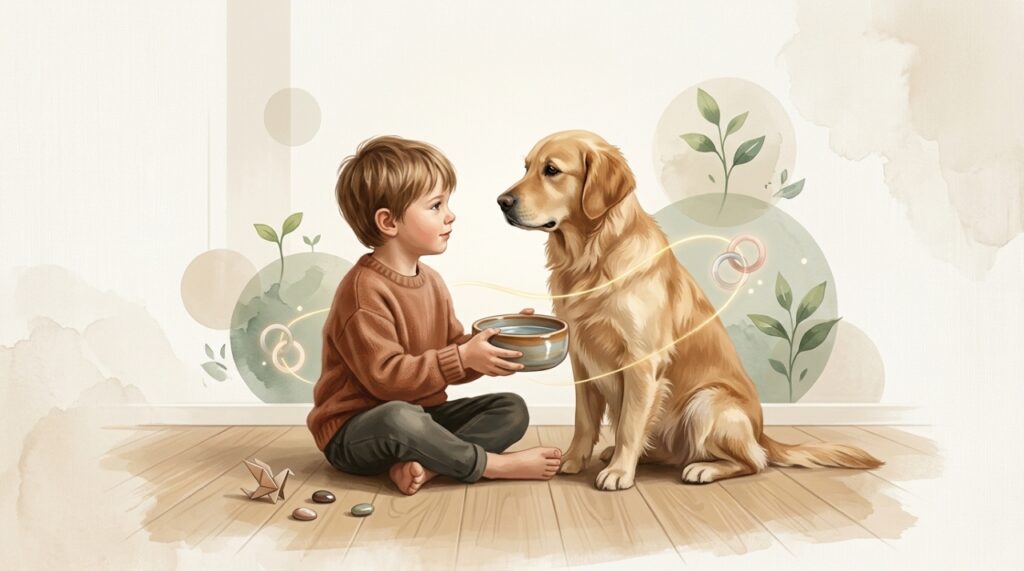 O convívio diário com pets fortalece a autonomia infantil e eleva os índices de cooperação mútua e regulação emocional das crianças.