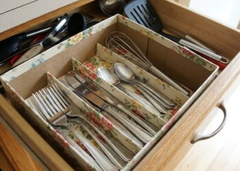 Caixas de sapato na organização da cozinha