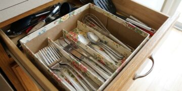 Caixas de sapato na organização da cozinha