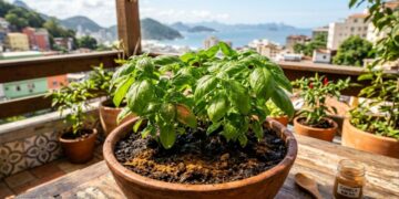 Qual a finalidade de polvilhar canela em pó na terra dos vasos de plantas e temperos cultivados na varanda e por que isso é recomendado?